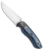Dark Timber Knives Bushy Knife Blue Maple Burl Black Micarta (4" Satin)