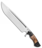 Dark Timber Knives Devil's Horn Knife Black Mi./Black Ash Burl (11.8" Two-Tone)