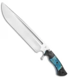 Dark Timber Knives Devil's Horn Knife Black Mi. / Blue Maple (11.8" Two-Tone)