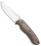 Dark Timber Knives Bushy Knife Green Micarta Orange Liners (4" Satin)