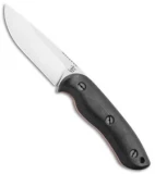 Dark Timber Knives Bushy Knife Black Micarta Orange Liners (4" Satin)
