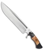 Dark Timber Knives Devil's Horn Knife Black Mi. / Ash Burl Wood (11.8" Two-Tone)