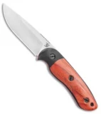Dark Timber Knives Bushy Knife Black Micarta / Red Rustic Maple (4" Satin)