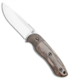 Dark Timber Knives Bushy Knife Green Micarta / Black Rustic Maple (4.0" Satin)