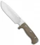 LionSteel M7 Hunting Fixed Blade Knife Green Micarta (7" Satin)