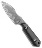 Maverick Customs Drop Point Harpoon Fixed Blade Knife Black Micarta (3.1" Hamon)