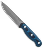 TOPS Knives Dicer 4 Drop Point Steak Knife Black/Blue G-10 (4.38" Tumbled S35VN)