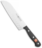 Wusthof Gourmet Hollow Edge  Santoku Knife Black (7" Satin)