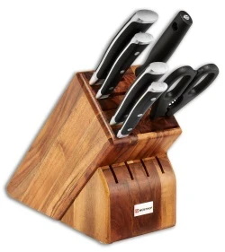 Wusthof Classic Ikon Kitchen Knife 7-Piece Block Set - Acacia Wood