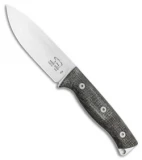 White River Ursus 45 Fixed Blade Knife Black Burlap Micarta (4.5" Stonewash)