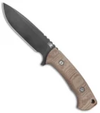 Hinderer Knives The Ranch Drop Point Fixed Blade Micarta (5.4" Battle Black)