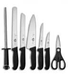 Victorinox Fibrox 8-Piece Kitchen Knife Set w/Block (Black VN511938X2)