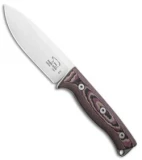 White River Ursus 45 Fixed Blade Knife Red/Black Richlite (4.5" Stonewash)