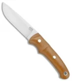 Bark River Guardless Drop Point Fixed Blade Knife Natural Micarta (3.875" Satin)