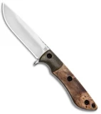 Dark Timber Tavi Fixed Blade Green Micarta/Black Ash Burl/White (3.25" Satin)