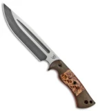 Dark Timber Knives Honey Badger Green Micarta/Black Ash Burl/Orng (7.25" Acid)