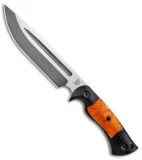 Dark Timber Knives Honey Badger Blk Micarta/Orange Box Elder/Green (7.25" Acid)