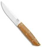 Bark River Puukko Fixed Blade Knife Natural Canvas Micarta (4.375" Satin 3V)
