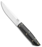 Bark River Puukko Fixed Blade Knife Black Canvas Micarta (4.375" Satin 3V)