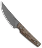 RMJ Tactical Unmei Fixed Blade Knife Hyena Brown G-10 (3.875" Tungsten Cerakote)