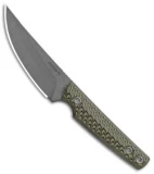 RMJ Tactical Unmei Fixed Blade Knife Dirty Olive G-10 (3.875" Tungsten Cerakote)
