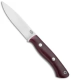 Bark River Knives Aurora Bushcraft Knife Burgundy Canvas Micarta (4.5" 3V Satin)