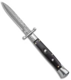 AKC Swinguard 9" Automatic Italian Stiletto Ebony (4" Damascus Bayonet)