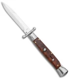 AKC Swinguard 9" Automatic Italian Stiletto Snakewood (4" Satin Bayonet)