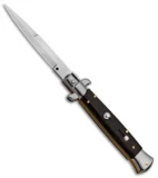 Frank B 9" Italian Stiletto Automatic Bayo Knife Ebony (4" Satin)