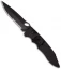 Piranha Predator Black Tactical Automatic Knife (4.1" Black Serr)
