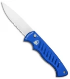 Piranha Blue P-1 Pocket Automatic Knife (3.2" Mirror Serr)