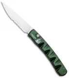 Piranha Virus Automatic Knife Green (3.25" Mirror Serr)