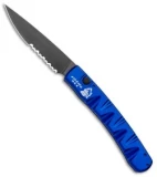 Piranha Virus Automatic Knife Blue Tactical (3.25" Black Serr)