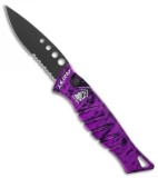 Piranha Amazon Automatic Knife Plum Tactical (3.45" Black Serr)