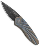 Pro-Tech Custom Sprint Automatic Knife Bronzed Ti (1.95" Damascus) 2950-DAM