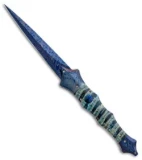 Rainy Vallotton Custom Saber Automatic Knife Blue/Green Molar (Damascus)