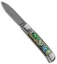 AKC Classic 8" Lever Lock  Automatic Italian Knife Abalone (3.2" Damascus)