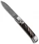 AKC Classic 8" Lever Lock  Automatic Italian Knife Dark Horn (3.2" Damascus)