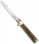 AGA Campolin 11" Frosolone Bayonet Stiletto Auto Knife Stag/Brass (5" Satin)
