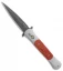Pro-Tech Large Don Steel Custom Automatic Knife Red Apple Coral (4.5" Damascus)