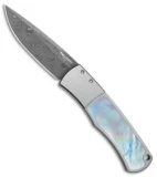 Pro-Tech Magic "Whiskers" Steel Custom Auto Knife Mother of Pearl (Damascus)