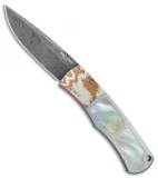 Pro-Tech Magic "Whiskers" Steel Custom Automatic Knife MoP/Mokume (Damascus)