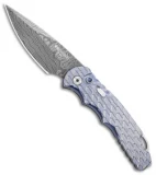 Pro-Tech TR-5 Custom Automatic Knife Purple Feather Ti  (3.25" Damascus) T545