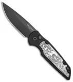 Pro-Tech TR-3 Shaw Steampunk Automatic Knife Coin Struck Inlay (3.3" Black)