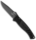 SigTac Automatic Tactical Knife w/ Drop Point (3.13" Black Plain)