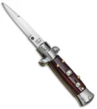 4.5" Italian Mini Stiletto Bayonet Automatic Knife Gonzo Wood (2" Satin)