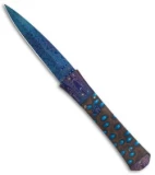 Kyle Vallotton Custom Large Bent Dagger Automatic Knife Blue Banksia Nut