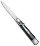AKC Leverletto  7.75" Lever Lock  Auto Italian Knife Ebony Wood (4" Satin)