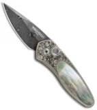 Pro-Tech Sprint Ultimate Custom Knife Black Lip MOP/Bronze Ti (1.9" Damascus)