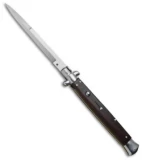 Frank B. 13" Italian Stiletto Bayonet Automatic Knife Dark Wood (6" Satin)